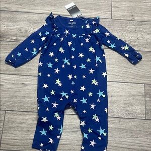 Okie Dokie Navy Star Print Baby Outfit